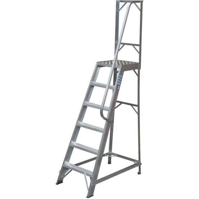 1.5m Heavy Duty Single Sided Fixed Step LaddersHandrail Platform Safety Barrier