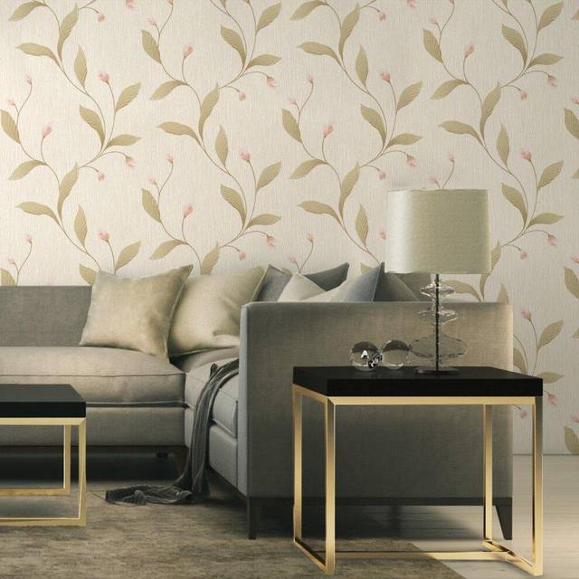 Tiffany Floral Trail Wallpaper Pink / Bronze Belgravia 160