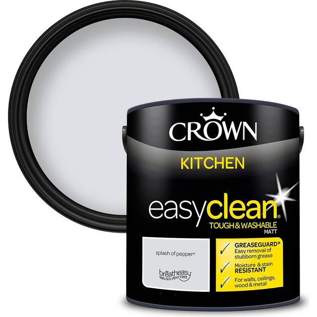 Crown Easyclean Kitchen Matt Emulsion, 2.5L, Splash Of Pepper