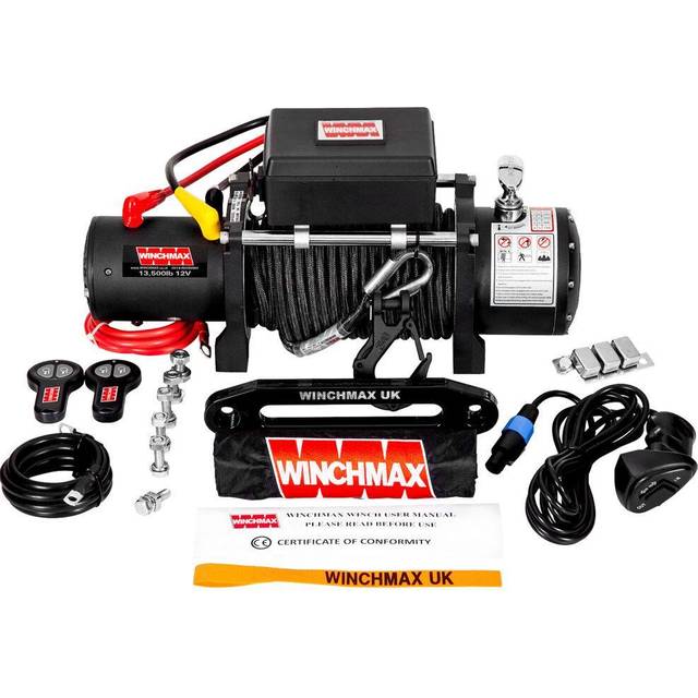 13,500lb Military Grade 12V Winch. 25m x 10mm Armourline Rope.
