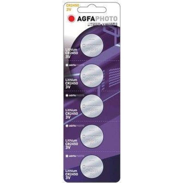CR2450 5-pack AgfaPhoto knappcellsbatteri - Lithium, 3V