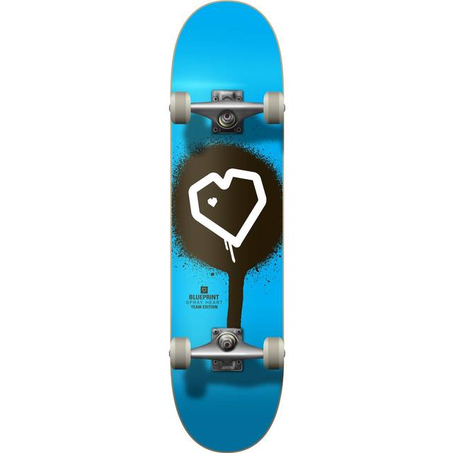 Blueprint Spray Heart V2 Komplet Skateboard - Blue/Black/White, Blue/Black/White / 8" (8")