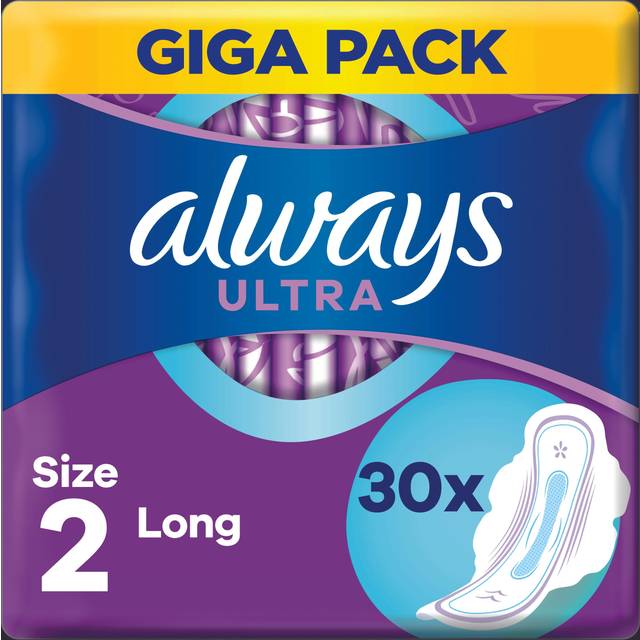 Always Ultra Sanitetsbindor Long Med Vingar Storlek 2 30 st - Multi
