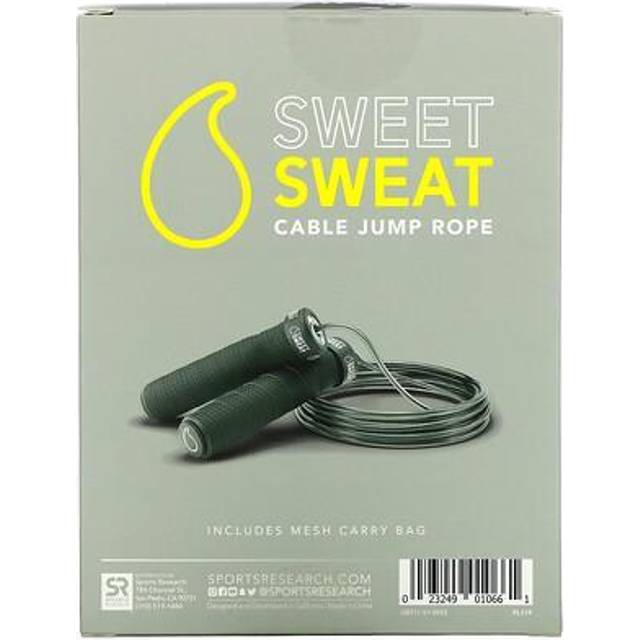 Sports Research, Sweet Sweat Cable Jump Rope, Black, 10 ft, 1 Rope