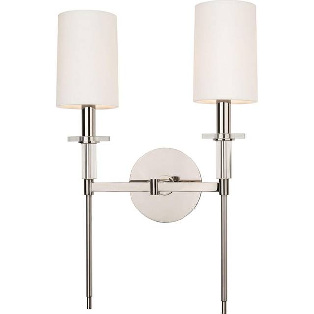 Amherst 2 Light Wall Sconce Polished Nickel, Faux Silk