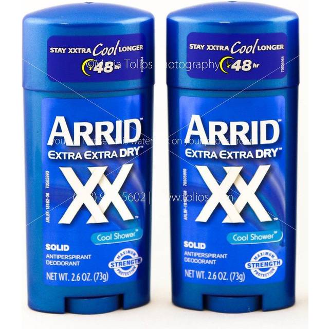 Arrid XX Extra Extra Dry Maximum Strength Antiperspirant/Deodorant Solid, Cool Shower, 2.6-Ounce Sticks (Pack of 6)