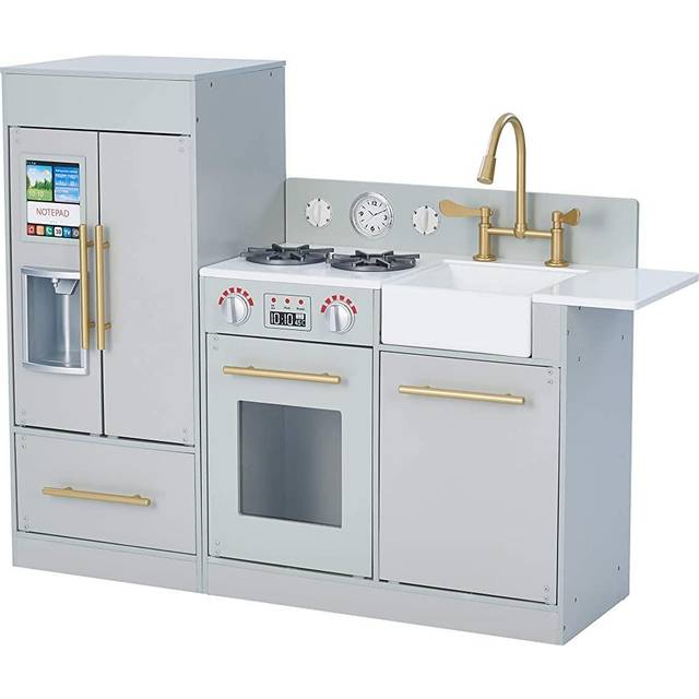 Teamson Kids Little Chef Charlotte Modern Play Kitchen - Silver Grey / Gold - One Colour
