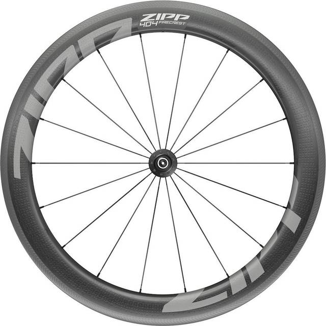 Zipp 404 Firecrest Carbon Tubeless Rim Brake Front Road Wheel 18 Spoke Quick Release Standard Graphic A1: BLACK 700c - Black