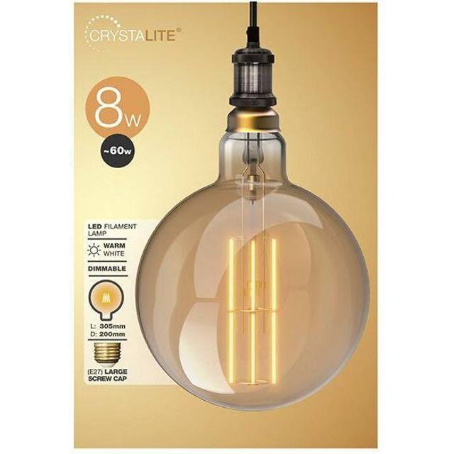 Status International Crystal Filament LED 8W G200 Edison Screw