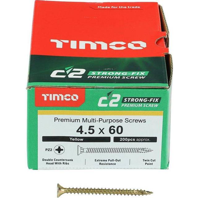 TIMco 4.5 x 60mm Classic C2 Wood Screw Box Qty 200