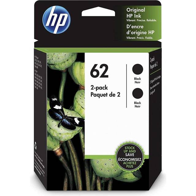 HP 62 | 2 bläckpatroner | svart | fungerar ENVY 5500-serien, 5600-serien, 7600-serien, OfficeJet 200, 250, 258, 5700-serien, 8040 | T0A52AN