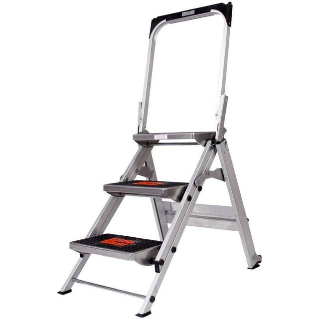 0.7m PREMIUM TRADE Folding Step Ladders 3 Tread Anti Slip Aluminium Safety Steps