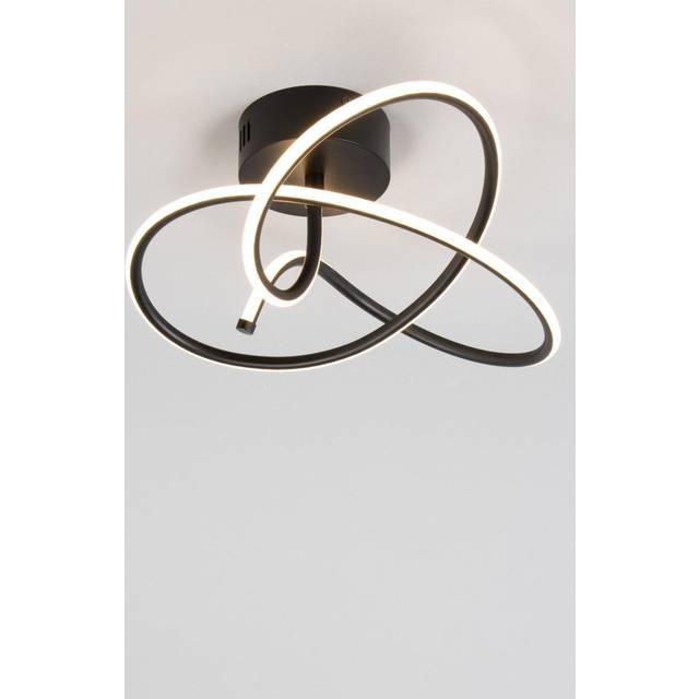 Litecraft Glow Whirly Ceiling Light LED Semi Flush Mount - Matte Black