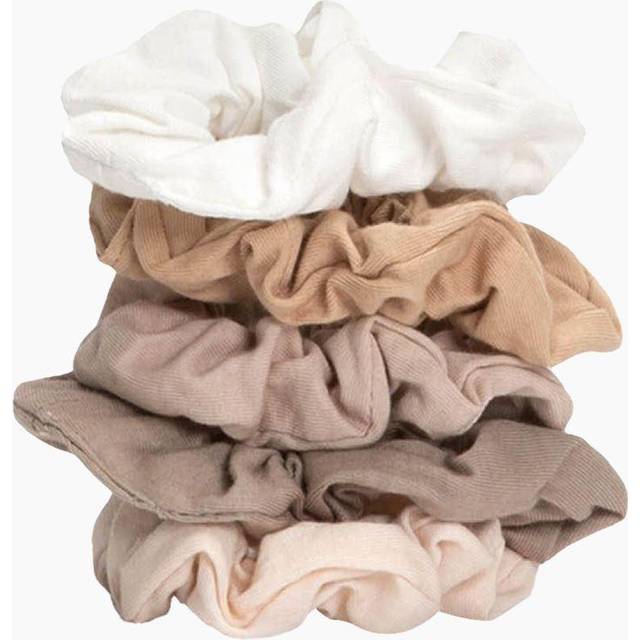 Kitsch Organic Cotton Scrunchies 5pc Set - Cream