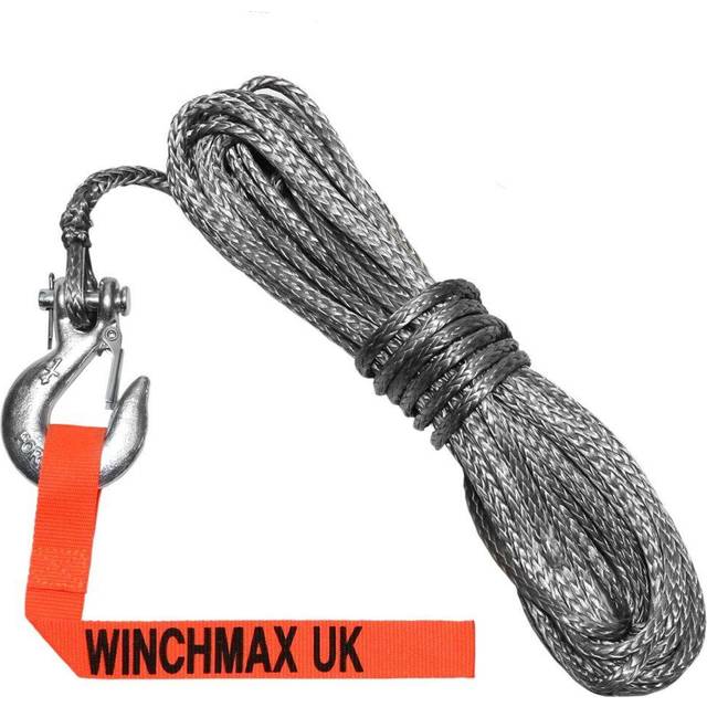 WINCHMAX Dyneema Synthetic Winch Rope 15m x 5mm with  1/4 inch Clevis Hook