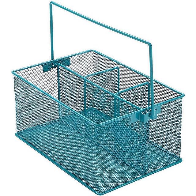 Mind Reader Storage Basket Organizer Utensil Holder  4 compartments  Turquoise