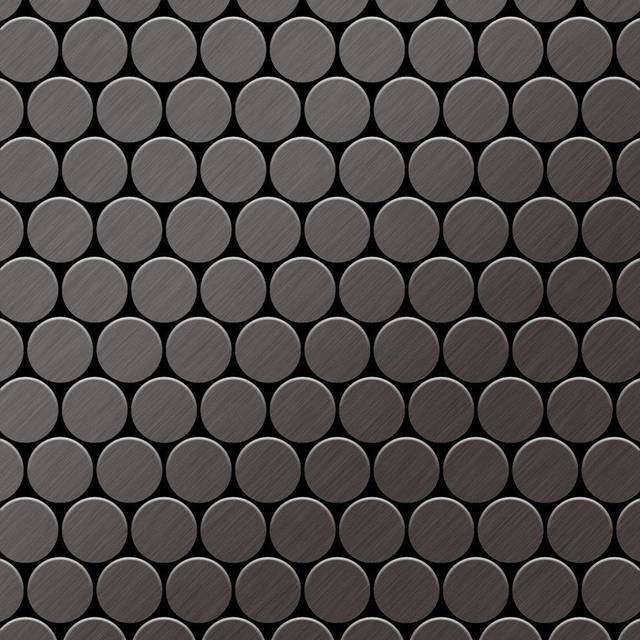 Metal Mosaic Tile Titanium Smoke brushed dark grey 1.6mm Dollar-Ti-SB