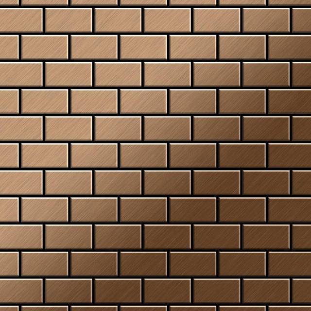 Metal Mosaic Tile Titanium Amber brushed copper 1.6mm House-Ti-AB