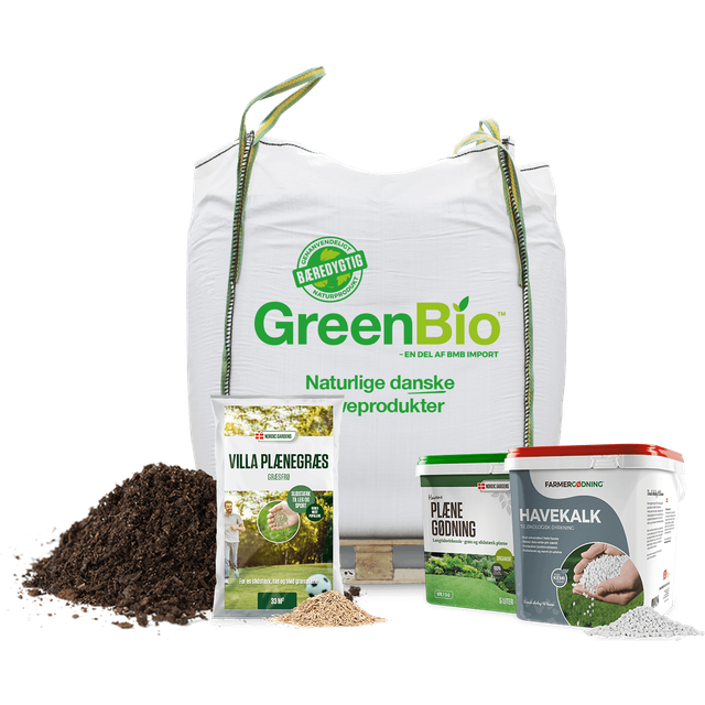 GreenBio forårsplænepakke m/topdressing, frø, gødning