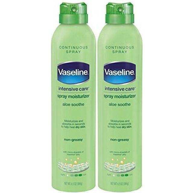 Vaseline Intensive Care Spray Moisturizer  Aloe Soothe Spray Lotion Moisturizer for Dry Skin with Micro-Droplets of Vaseline Lotion (Pack of 2  6.5 Oz