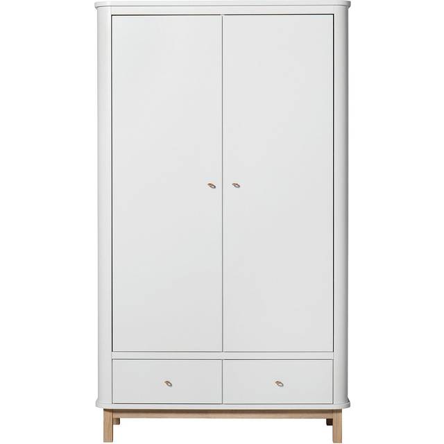 Garderob 2 dörrar Wood vit / vit Oliver Furniture