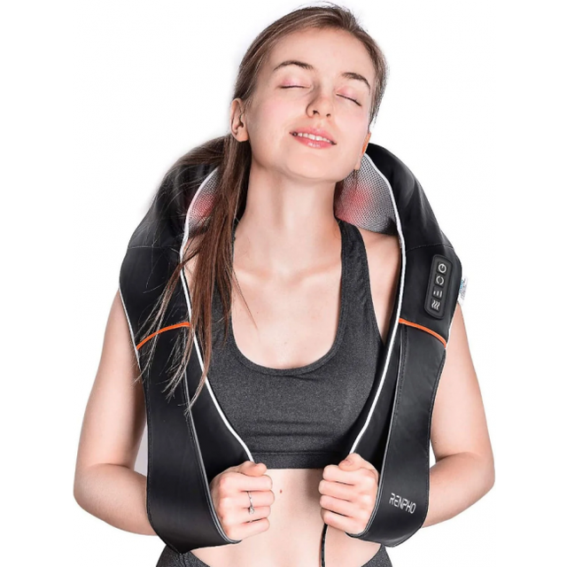 Back Neck and Shoulder Massager with Heat Deep Tissue 3D Kneading Shiatsu Massage Electric Massager for Body Muscle Home Office Use