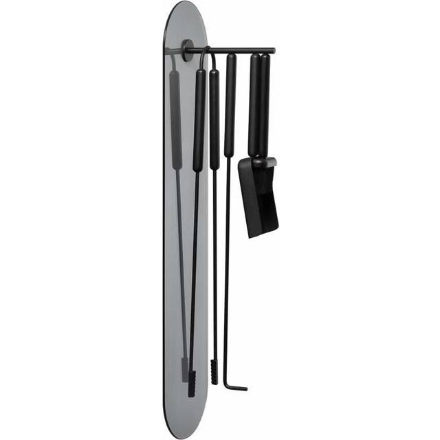 Blomus - Ashi Fireplace Set 5 pcs. Wall Mounted - schwarz/LxBxH 20x19x86cm - black (86.0 x 20.0 x 19.0cm)
