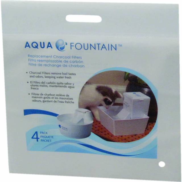 Drinkwell Replacement Activated Carbon Filters for Stream and Cube Drinking Fountains - Organic, Pack of 4