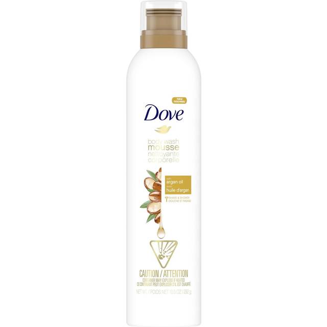 Dove Body Wash Mousse with Argan Oil Effectively Washes Away Bacteria While Nourishing Your Skin 10.3 oz