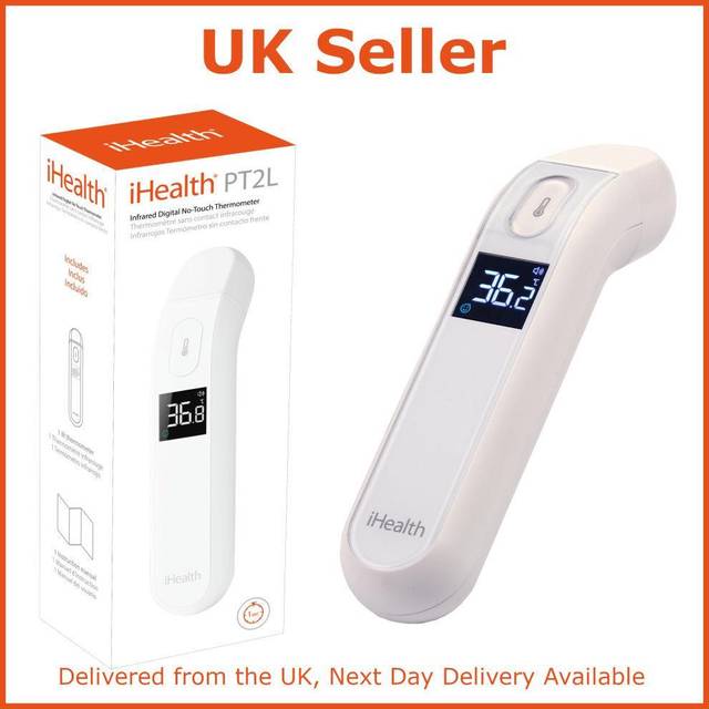 iHealth PT2L fronttermometer - Infraröd kontaktfri termometer för vuxna och barn - babytermometer digital display feberindikator - medicinsk utrustning