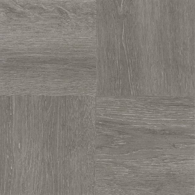 NEXUS Charcoal Grey Wood 12 Inch x 12 Inch Self Adhesive Vinyl Floor T