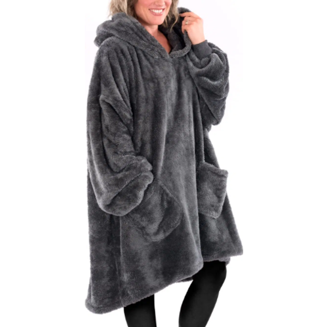 Snugrug Oversized Long Hooded Adult Sherpa Big Fleece Blanket Hoodie Sweatshirt