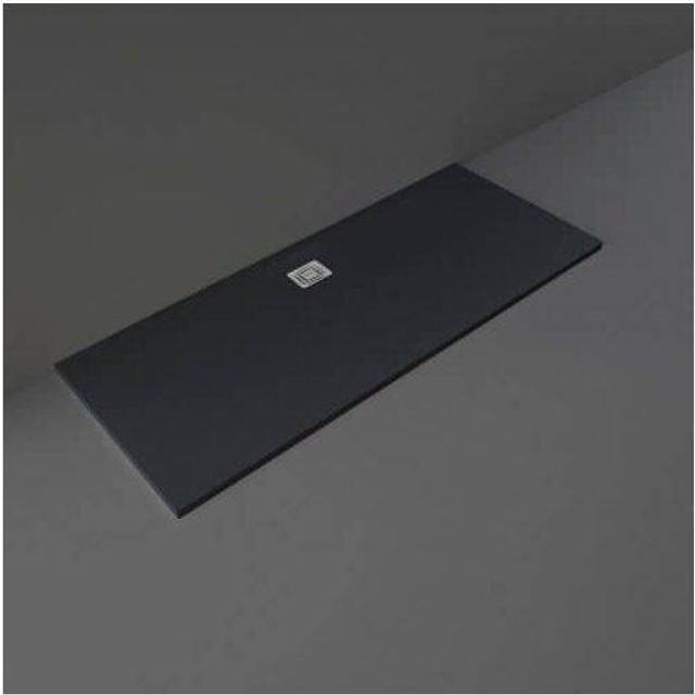 RAK Ceramics Feeling Rectangular Bathtub Replacement Shower Tray | Black | Stainless Steel | 1700mm x 700mm