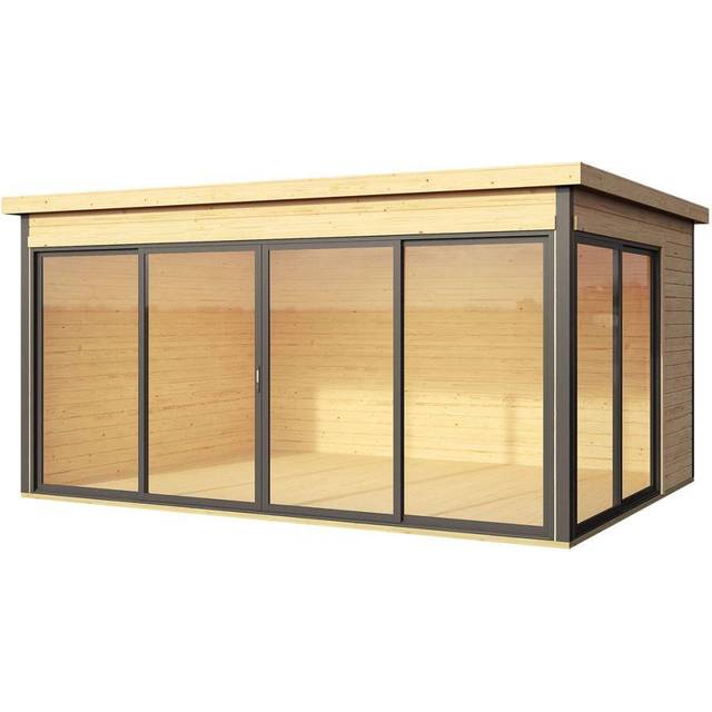 Domeo 4 - 14 x 11 Ft. Premium Log Cabin With Aluminium Sliding Doors (44mm)