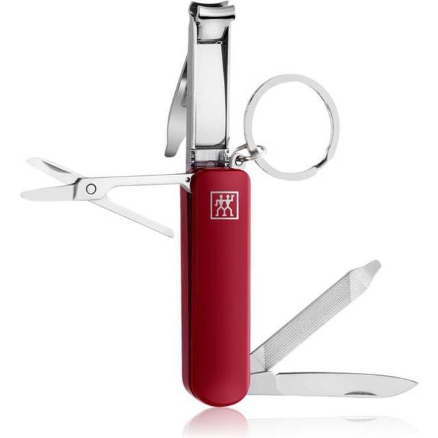 ZWILLING Multiverktyg för manikyr och pedikyr (nyckelring med nagelsax, nagelklippare och nagelfil), röd, 60 mm