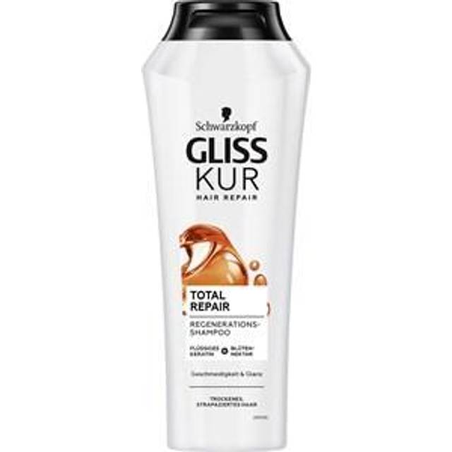 Gliss Shampoo Total Repair (250 ml), hårschampo jämnar ut hårytan och erbjuder effektiv reparation, vårdschampo ger upp till 85% mindre hårbrott