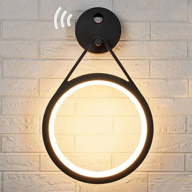 Lucande - Mirco Outdoor Wall Lamp w/Sensor Graphite/White
