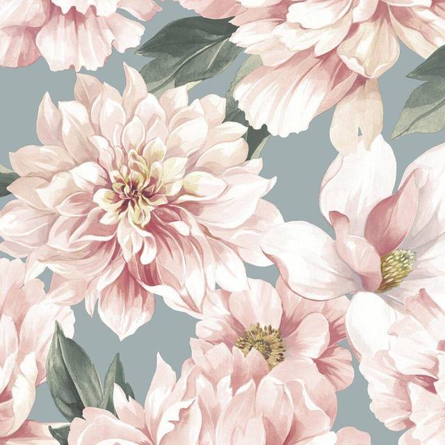 Rasch dimension large floral celadon wallpaper 283753 for living room, bedroom