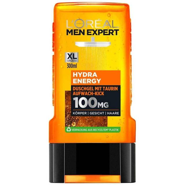 L'OrÃ©al Men Expert Hydra Energy Taurine Shower Gel Mint Extract Revives and Regenerates Skin (Face, Body and Hair) Gently Without Drying Out (1 x 300