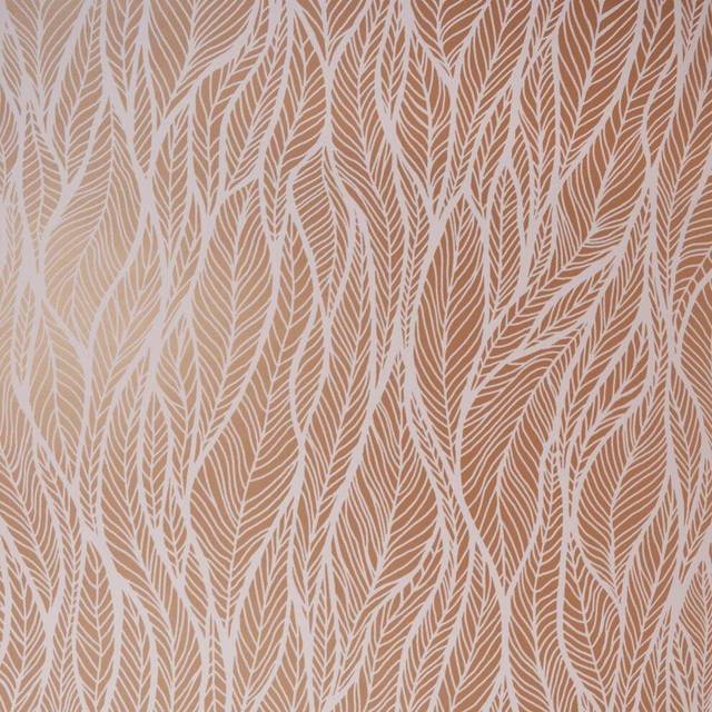 Mora Feather Wallpaper Holden Decor Statement Dusky Pink Rose Gold Metallic