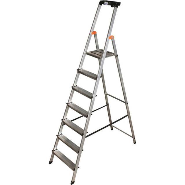KRAUSE with safety platform and non-slip strips, with safety platform and non-slip strips, 7 steps