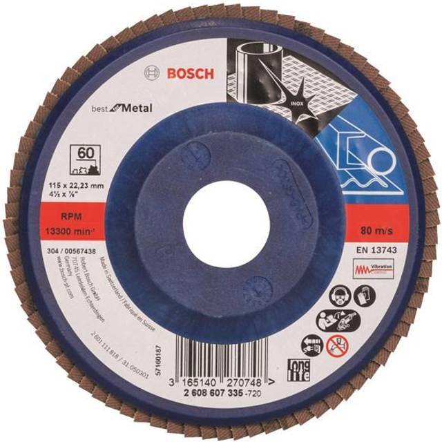 Bosch X571 Best for Metal Straight Flap Disc 115mm 60g Pack of 1