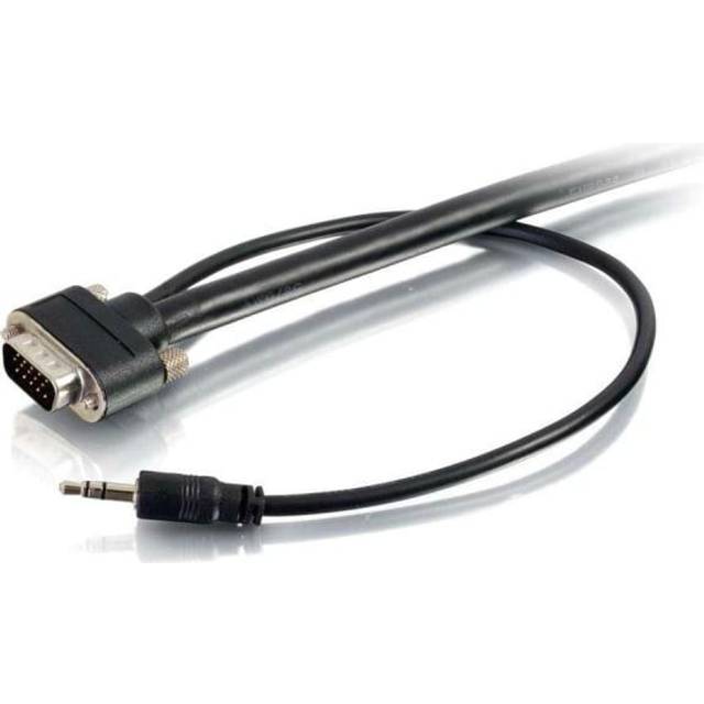 50228 Select VGA + 3.5mm Stereo Audio and Video Cable M/M, In-Wall CMG-Rated, Black (25 Feet, 7.62 Meters)