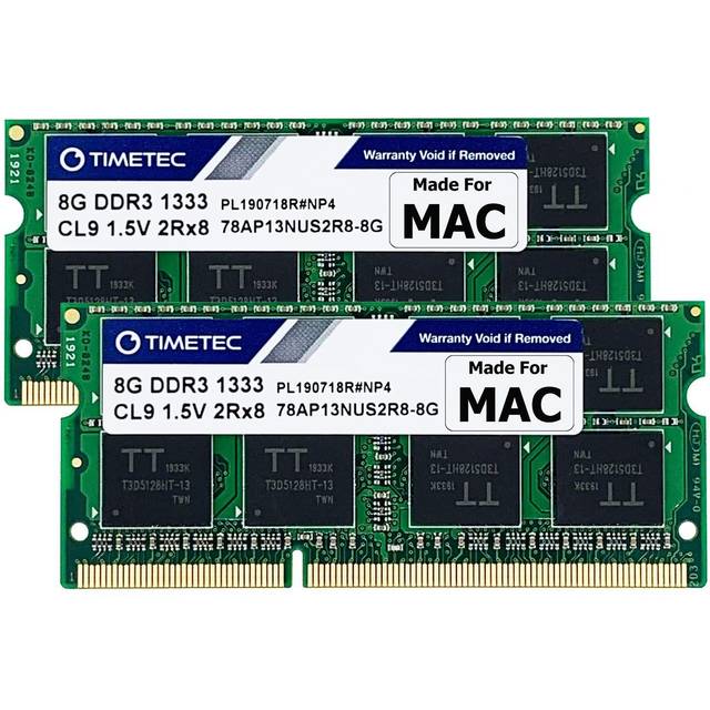 Timetec Hynix IC Apple 16 GB Kit (2 x 8 GB) DDR3 1333 MHz PC3-10600 SODIMM minnesuppgradering för iMac 12,2 (27-tum Mid 2011), iMac 21,5-tums Mid 2011, Mac mini 5,1 och Mac mini 5,2 (Mid 2011) och mer (16 GB kit (2x8 GB))