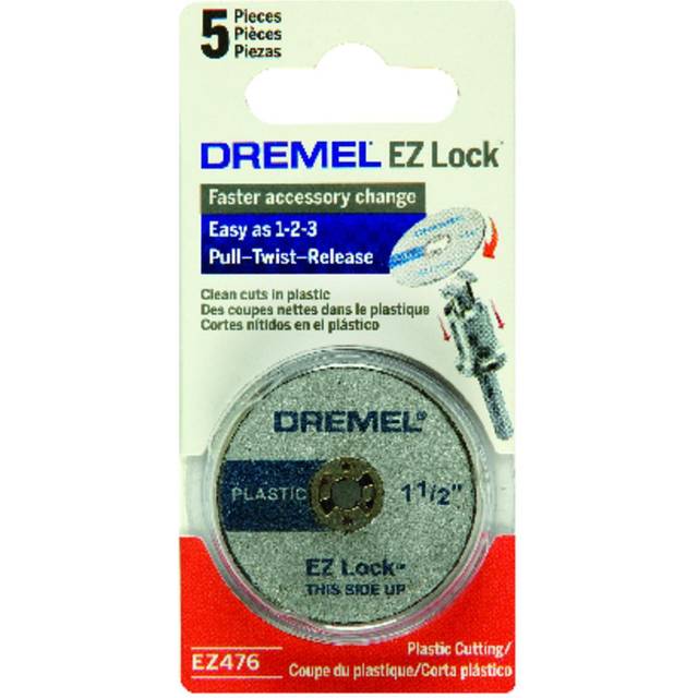 Dremel EZ476 1 12Inch EZ Lock Rotary Tool CutOff Wheels For Plastic  5 pack