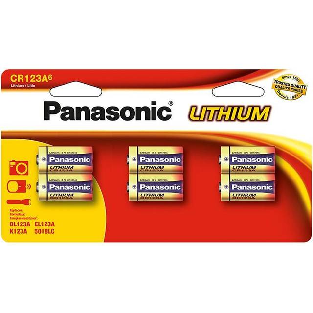 Panasonic CR123PA/6B Household Battery Single-Use Battery CR123A Lithium 3 V â Batteries (Single-Use Battery, CR123A, Lithium, Cylinderic, 3 V, 6