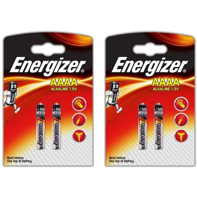 4 Energizer AAAA/E96/LR61 alkaliskt batteri, lång hållbarhet (testdatum)