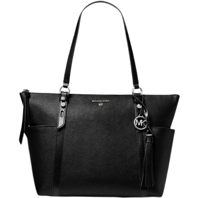 MK Sullivan Large Saffiano Leather Top-Zip Tote Bag - Black - Michael Kors