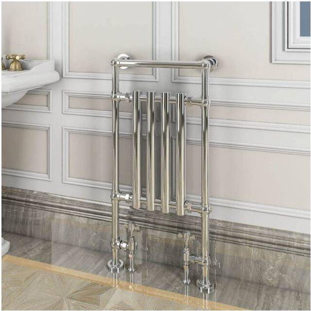 Frome Traditional Heated Towel Rail, 940mm x 474mm, Chrome