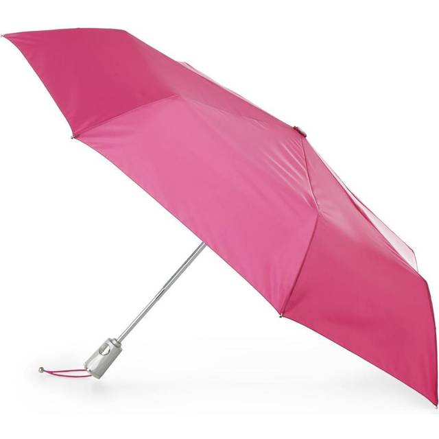 totes Automatic Open Close Water-Resistant Travel Folding Umbrella with Sun Protection  Black Rain
